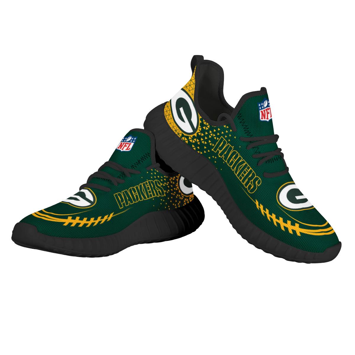 Women's NFL Green Bay Packers Mesh Knit Sneakers/Shoes 002